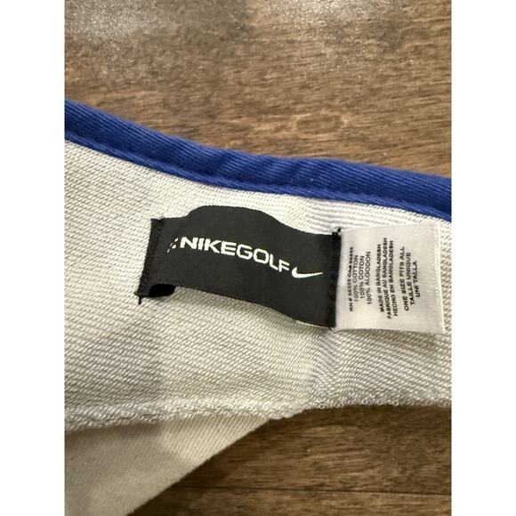 Nike Golf Mens Blue SQ One Adjustable Strapback Visor Hat One Size Fits All Cap - Picture 7 of 8